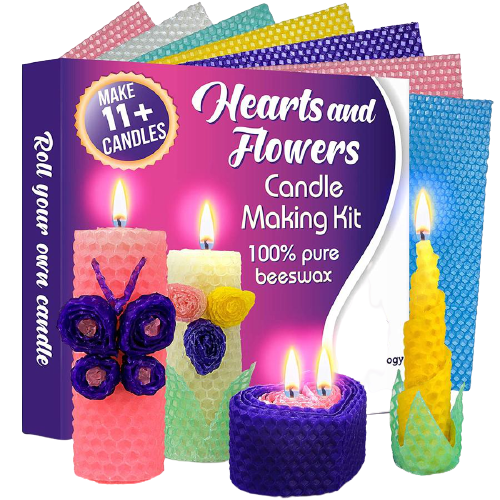 Candle Making Kit Beeswax - All-Inclusive DIY Colored Candle Making Kit for Adults and Kids - Candle Making Supplies Candle Maker - Beeswax Candles