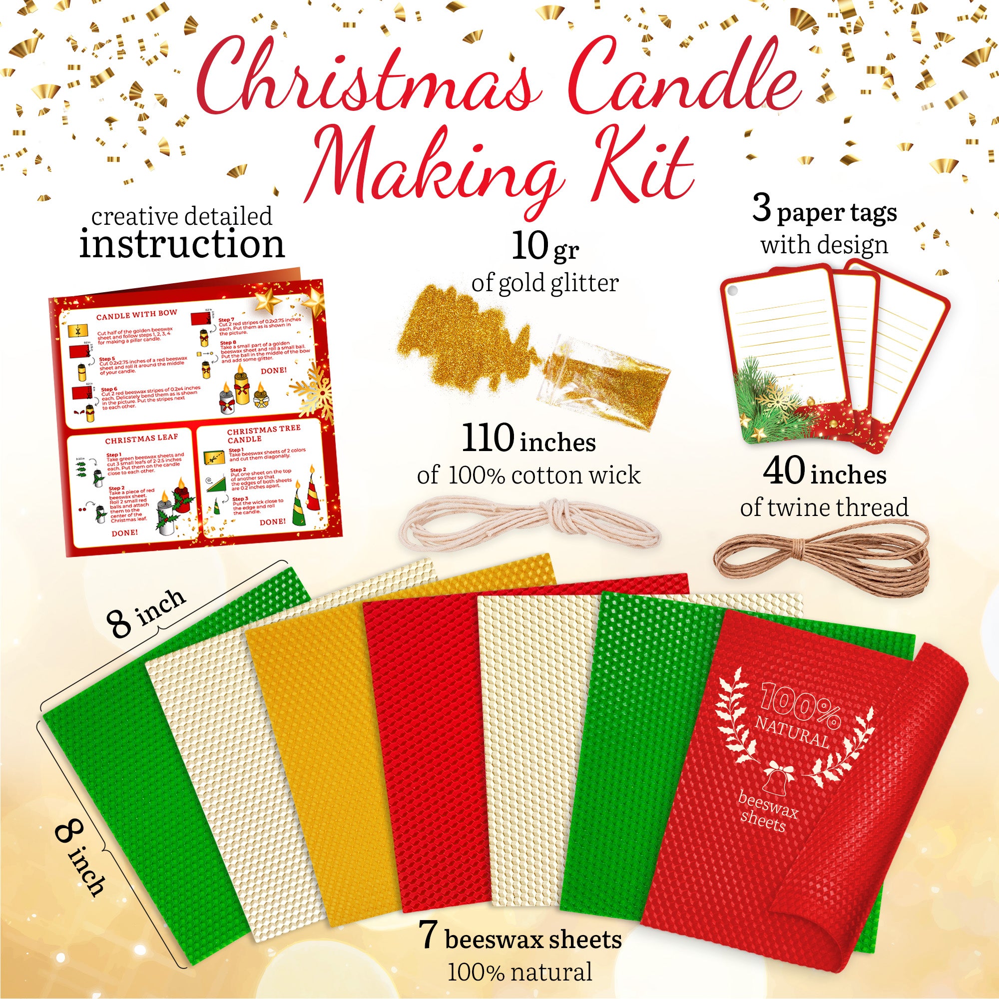 Christmas Beeswax Candle Making Kit